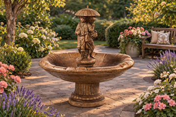 1st Love with Umbrella Concrete Water Fountain